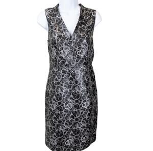 Vera Wang Lavender Label Black Gray Bubble Sheath Dress 4